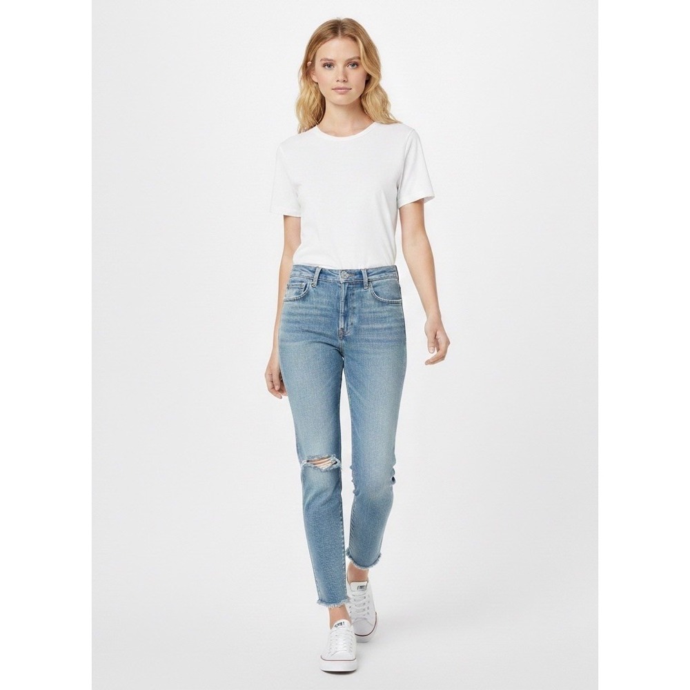 Polo Ralph Lauren Womens Mid-Rise Skinny Crop Blue Light Wash Denim‎ Jeans 31x26